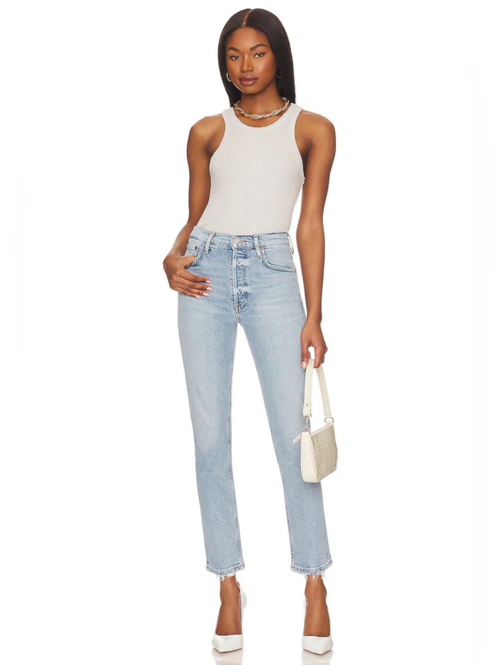 Riley High Rise Straight Crop Jeans